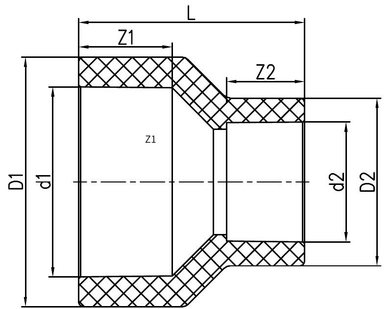 PVDF 热熔承插巨细头 DN15-600-恒行3