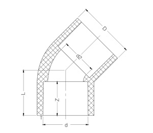 UPVC 45° 弯头 DN15-600-恒行3
