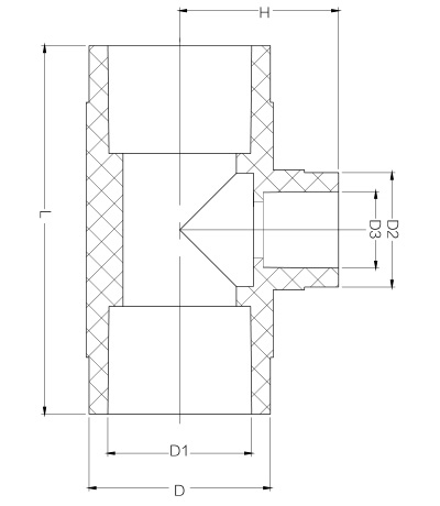UPVC 异径三通 DN15-600-恒行3