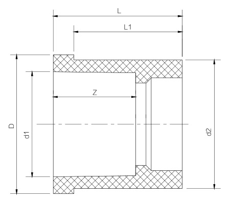 PVDF 补芯（变径） DN15-600-恒行3