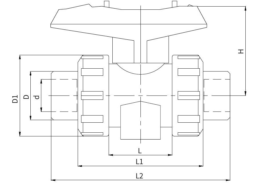 PVDF Q61F-10F B款承插球阀 DN15-100-恒行3